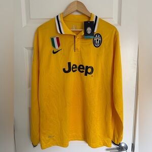 Juventus Nike Soccer Jersey Away 2013/14 XL Dri Fit Yellow Long Sleeve NWT
